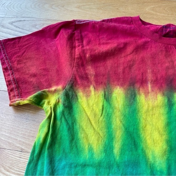 tie dye pride flag short sleeve tee unisex M crew neck rainbow - Picture 3 of 7